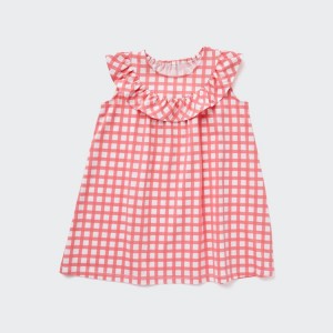 Baby Uniqlo Checked Dress Pink | ZYWP-79813