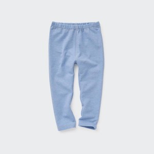 Baby Uniqlo Cotton Denim-look Leggings Blue | NVKR-86751