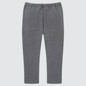 Baby Uniqlo Fleece (2021 Season) Leggings Dark Grey | EKUA-08745