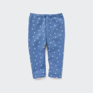 Baby Uniqlo Fleece Footprint Leggings Blue | EBQD-78946