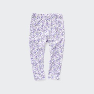 Baby Uniqlo Flower Print Leggings Purple | VMDS-06832