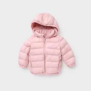 Baby Uniqlo Light Warm Padded Washable Zipped Parka Pink | JBKD-19743