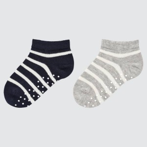 Baby Uniqlo Short (Two Pairs) Socks Navy / Grey | NKSJ-83671