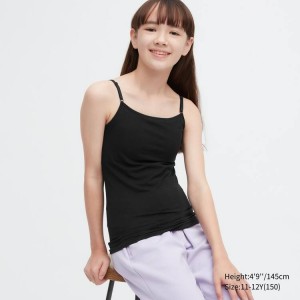 Kids' Uniqlo Airism Cotton Camisole Tops Black | NSOP-50629