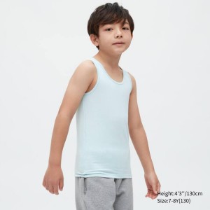 Kids' Uniqlo Airism Cotton Tops Light Green | CWSG-67248