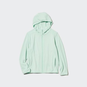 Kids' Uniqlo Airism Uv Protection Mesh Hoodie Green | ZGCR-25413