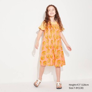 Kids' Uniqlo Andy Warhol Flowers Collection Ut Camisole Dress Light Orange | HAFQ-75248