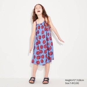 Kids' Uniqlo Andy Warhol Flowers Collection Ut Camisole Dress Blue | YEDN-82194