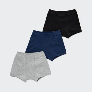 Kids' Uniqlo Boxer (Three Pack) (2021 Season) Underwear Grey / Blue / Black | IBKC-91352