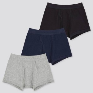 Kids' Uniqlo Boxer (Three Pack) Underwear Grey / Blue / Black | AVDX-03179