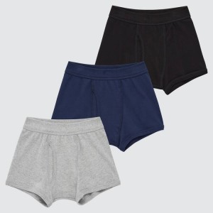 Kids' Uniqlo Boxers (Three Pack) Underwear Grey / Blue / Black | AROK-30526