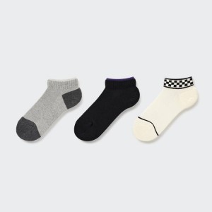 Kids' Uniqlo Layered Short (Three Pairs) Socks Grey / Black / Beige | BCGZ-79315