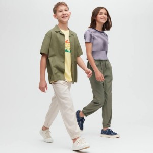 Kids' Uniqlo Linen Blend Relaxed Fit Jogger Beige | DTKX-72341