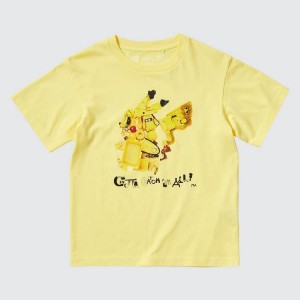 Kids' Uniqlo Pokémon Meets Artist Ut Graphic T Shirts Yellow | IRXE-38042