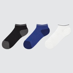 Kids' Uniqlo Short (Three Pairs) Socks Black / Blue / White | JLSA-85903