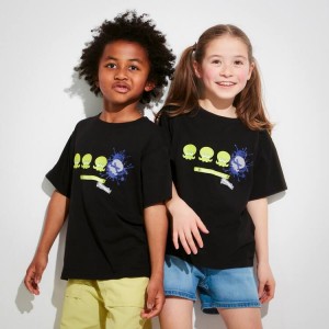 Kids' Uniqlo Splatoon 3 Ut Graphic T Shirts Black | ORCJ-09862