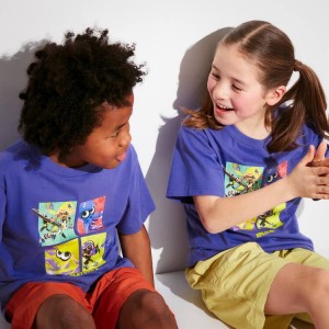 Kids' Uniqlo Splatoon 3 Ut Graphic T Shirts Blue | AMLI-70253