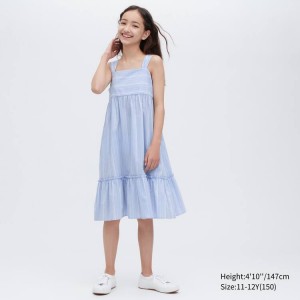 Kids' Uniqlo Striped Camisole Dress Blue | TDNW-26137