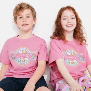 Kids' Uniqlo Sumikkogurashi Ut Graphic T Shirts Pink | IJYH-58374