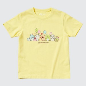 Kids' Uniqlo Sumikkogurashi Ut Graphic T Shirts Yellow | VPXQ-05419