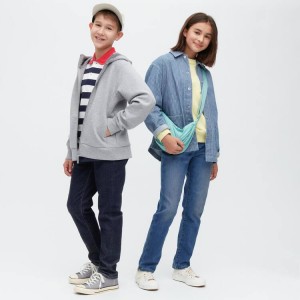 Kids' Uniqlo Super Soft Jeans Blue | OQFV-90526