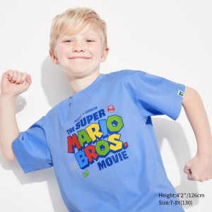 Kids' Uniqlo The Super Mario Bros Movie Ut Graphic T Shirts Blue | SIDG-14360