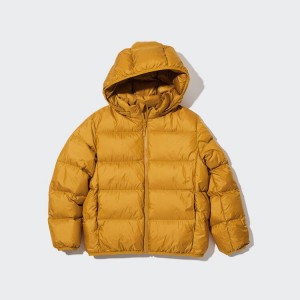 Kids' Uniqlo Ultra Light Down Hooded Parka Yellow | QHEB-70315