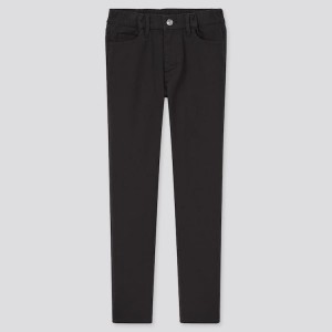 Kids' Uniqlo Ultra Stretch Slim Fit (2021 Season) Trousers Black | ZDWP-34910