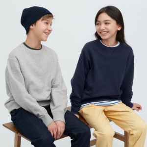 Kids' Uniqlo Ultra Stretch Sweatshirts Grey | CGUX-01784