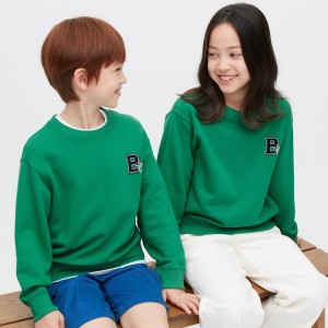 Kids' Uniqlo Ultra Stretch Sweatshirts Green | ACKI-80632