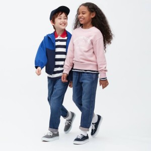 Kids' Uniqlo Ultra Stretch Tapered Jeans Blue | VAHD-53291