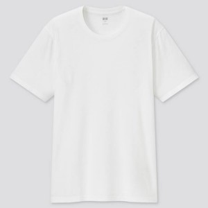 Men's Uniqlo 100% Supima Cotton Crew Neck (2021 Season) T Shirts White | EWUL-48607