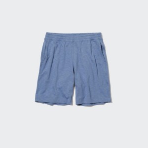 Men's Uniqlo Airism Cotton Shorts Blue | AMGO-32894