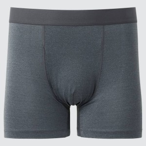 Men's Uniqlo Airism Heather Boxers Underwear Grey | TSUP-96038