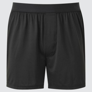 Men's Uniqlo Airism Loose Fit Boxers Underwear Black | CFEK-61785