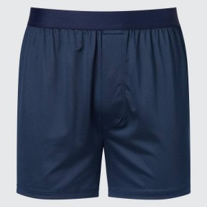 Men's Uniqlo Airism Loose Fit Boxers Underwear Navy | WAZG-17564