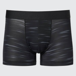 Men's Uniqlo Airism Low Rise Boxers Underwear Black | DRIE-12704