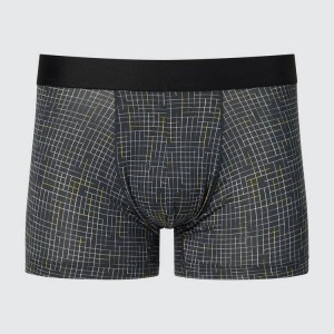 Men's Uniqlo Airism Low Rise Printed Boxers Underwear Dark Grey | TGUM-74301