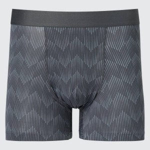 Men's Uniqlo Airism Printed Boxers Underwear Dark Grey | ZLGK-01872