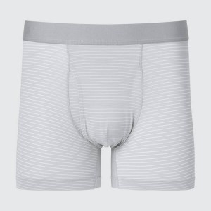 Men's Uniqlo Airism Striped Boxers Underwear Grey | VEHO-86172