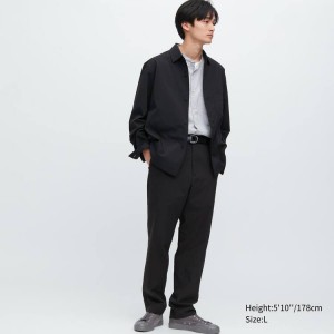 Men's Uniqlo Airsense Ultra Light Relaxed Fit Trousers Black | PFMY-87162