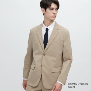 Men's Uniqlo Airsense Ultra Light Suits Beige | IXLO-76943