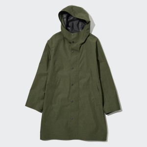 Men's Uniqlo Blocktech Coats Olive | UJMS-85120