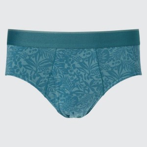 Men's Uniqlo Briefs Underwear Green | QXCI-47891