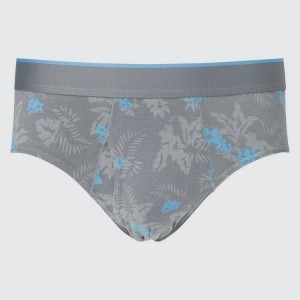 Men's Uniqlo Briefs Underwear Grey | BIJE-64089