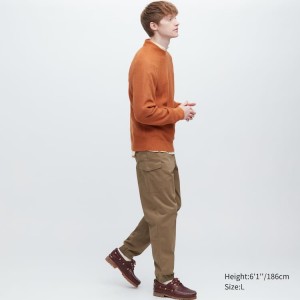 Men's Uniqlo Cargo Jogger (Long) Trousers Brown | GJON-61394