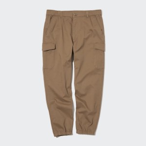 Men's Uniqlo Cargo Jogger Trousers Khaki | QEJA-35207