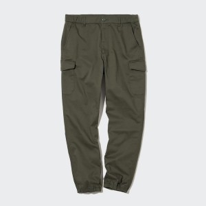 Men's Uniqlo Cargo Jogger Trousers Olive | VMJU-15237