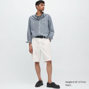 Men's Uniqlo Chino Shorts White | GHBD-09468