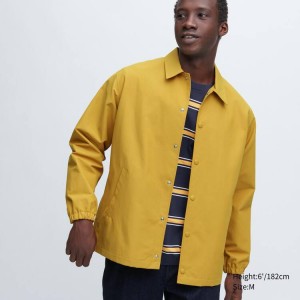 Men's Uniqlo Coach Jackets Yellow | XVER-86970